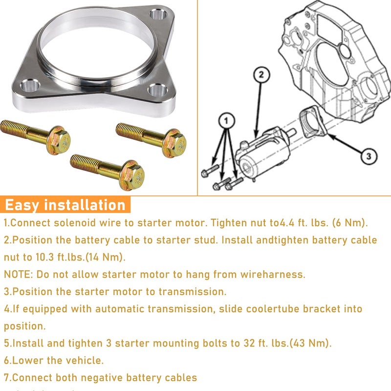 Camoo NV4500 NV5600 Starter Spacer Kit with Bolts 5 Speed Compatible with Dodge RAM 2500 3500 5.9L Cummins 1994-2002 - Image 2